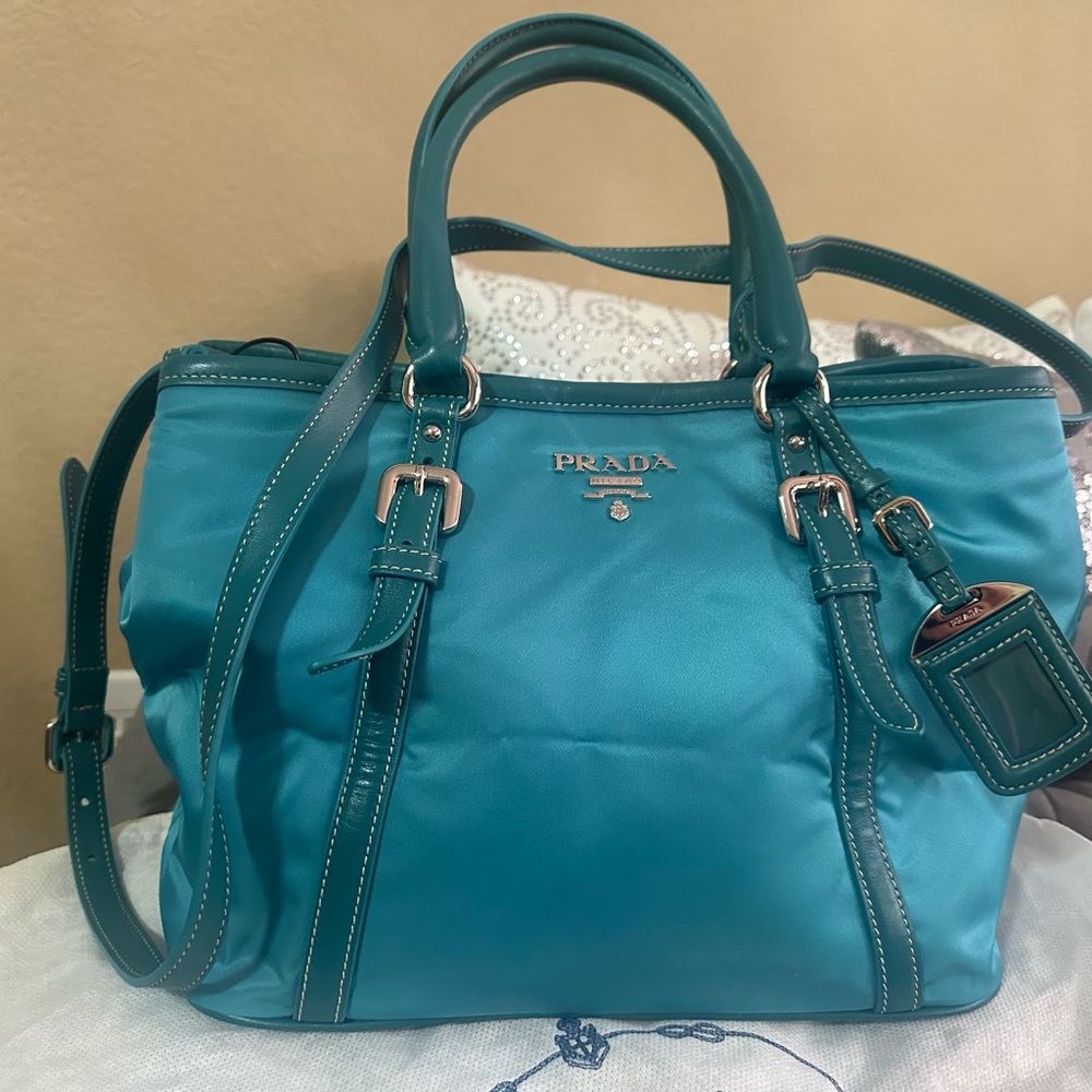 Prada Teal Crossbody/Satchel - NEVER USED!